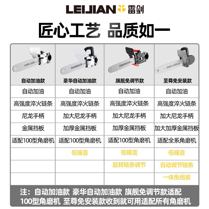 电锯角磨机改装电链锯多功能角磨机改电锯配件家用小型手持伐木锯