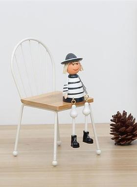 北欧风格实木家居小椅子摆件桌面可爱装饰品迷你木质桌椅小摆设