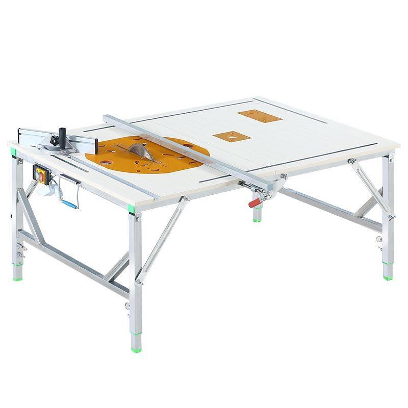 摇臂式精密推台锯木工工作台多功能摺叠简易可携式装修子母锯台