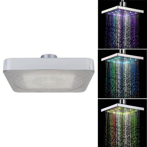 好货Chrome Finish ABS Square Temperature Sensitive Rainfall