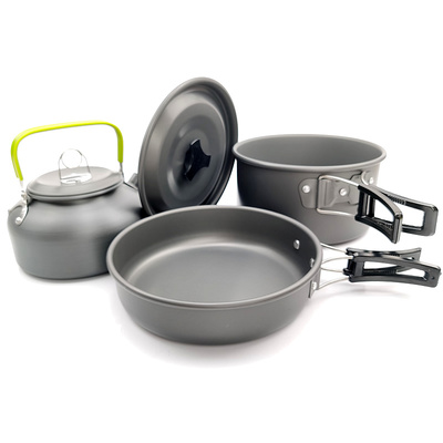 好货Outdoor Cookware Set DS308B 3 Person Camping Cooking Set