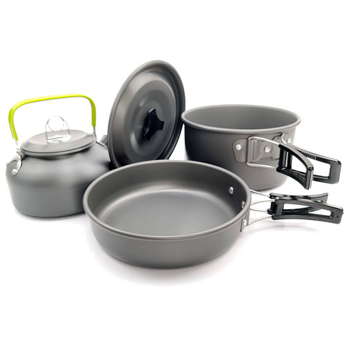 好货Outdoor Cookware Set DS308B 3 Person Camping Cooking Set