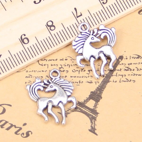 90pcs Charms For Jewelry Making horse unicorn 19x25mm