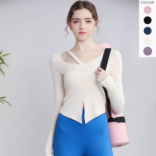 好货Spring/Summer Yoga Suit Sexy Hem Split Fitness Suit New