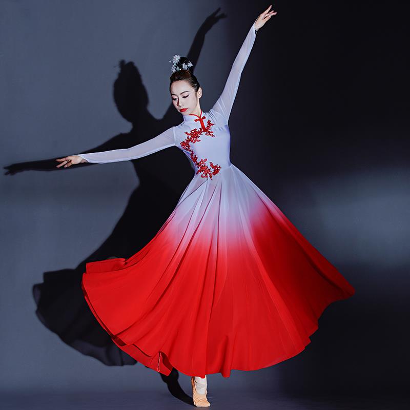 好货开场舞大摆裙女大气中国风古典舞蹈连衣裙伴舞演出服现代表演