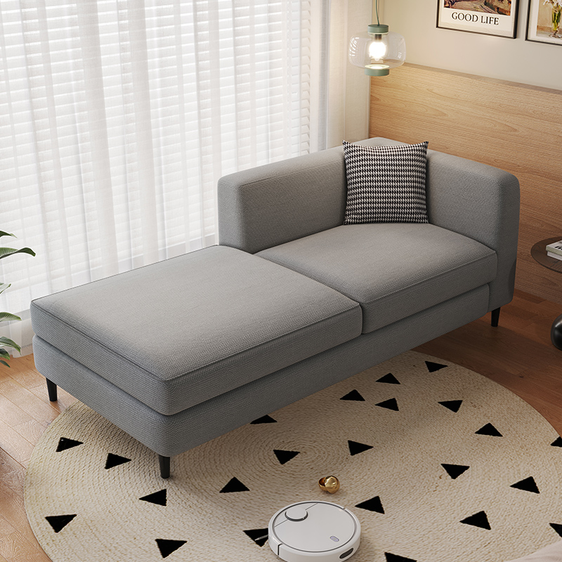 现代简约客厅棉麻布艺贵妃榻沙发