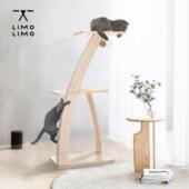 实木猫爬架猫架子limolimo椰子小型猫树不占地猫抓柱日系简约剑麻