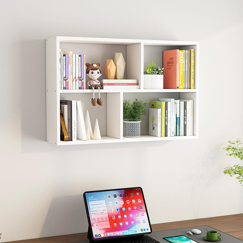 实木书架墙上置物架壁挂收纳一体挂墙书柜墙面墙壁柜子壁挂式吊柜