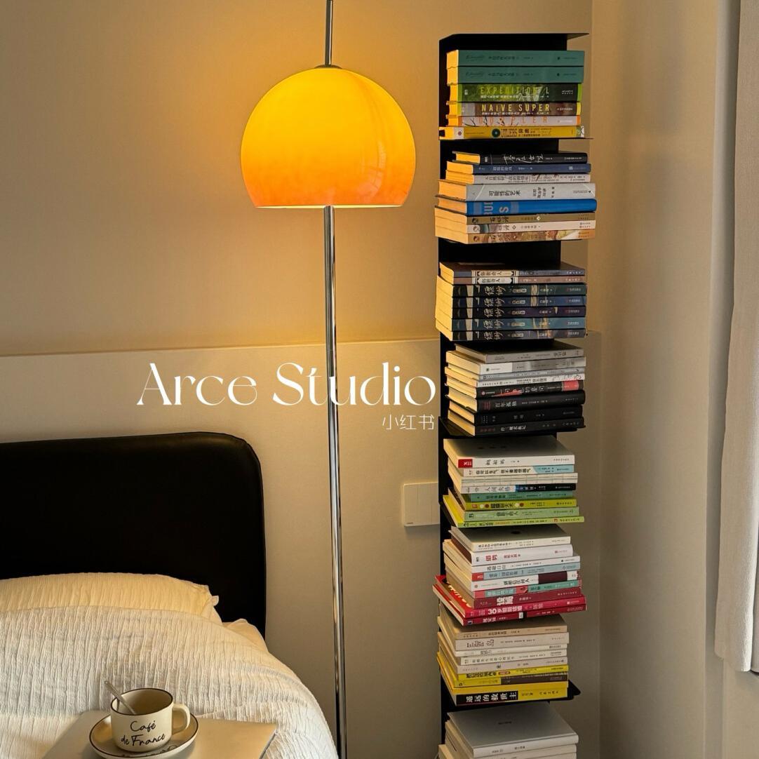 隐形书架落地书架网红客厅布置隐藏式氛围铁艺转角书柜架类家具