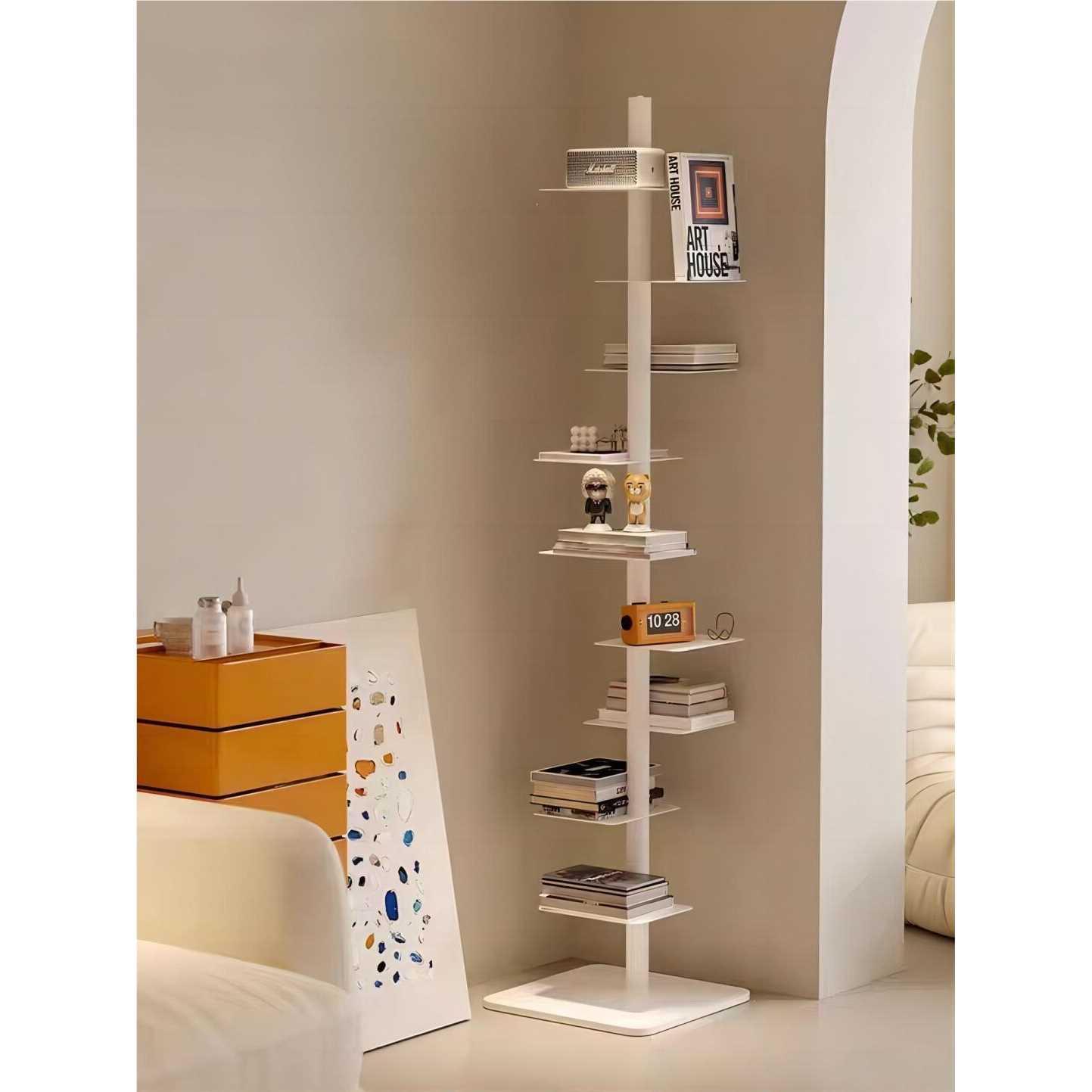 旋转隐形书架落地家用现代置物架网红多层创意书柜靠墙收纳层架