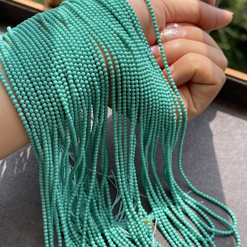 现货速发松石菱镁矿小圆珠子半成品 手链项链 散珠配件 TY8