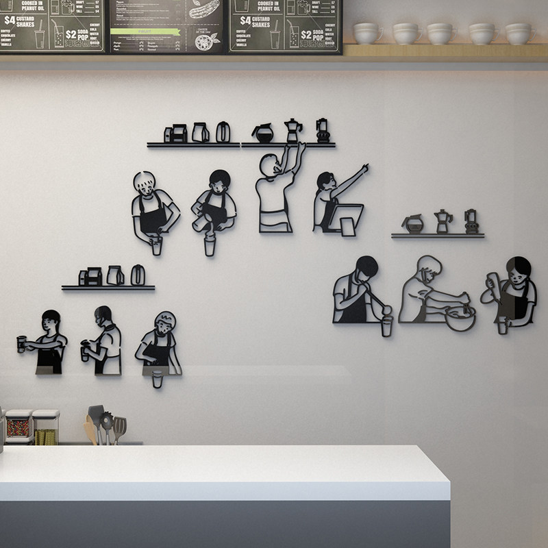 网红奶茶店铺墙壁装饰墙面创意贴纸画背景墙甜品咖啡馆厅收银吧台,家居饰品,软装墙贴,淘宝优惠券,粉丝福利购,淘宝优惠卷