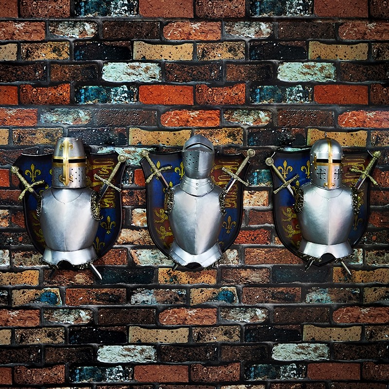中世纪战士盔甲墙面装饰品酒吧壁挂立体壁饰网咖铁艺挂件loft挂件,家居饰品,壁饰,淘宝优惠券,粉丝福利购,淘宝优惠卷