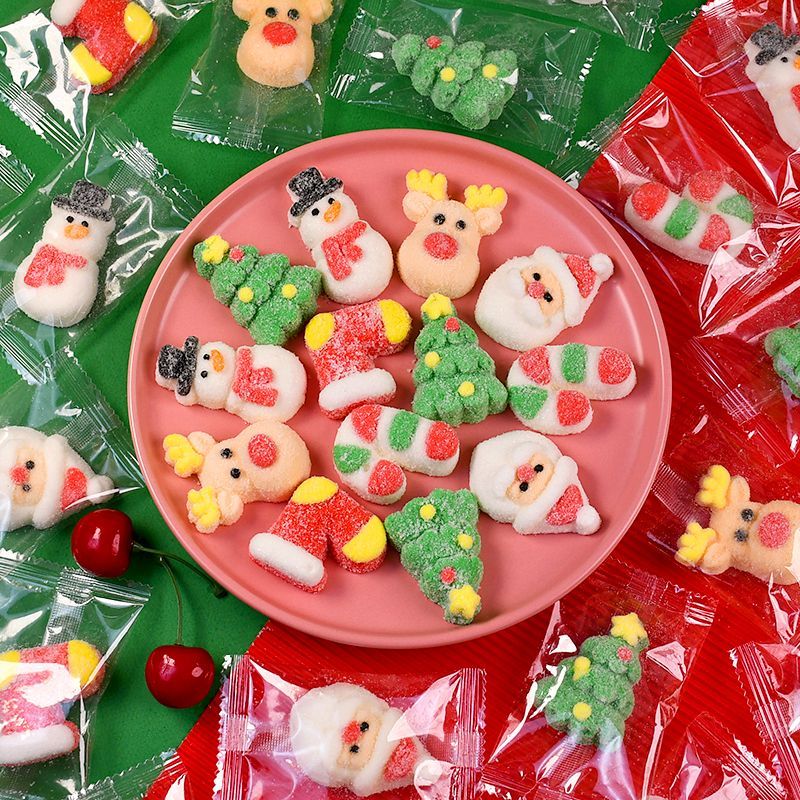 圣诞节糖果棉花糖软糖卡通可爱零食圣诞老人高颜值儿童平安夜礼物