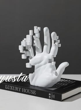 意式简约客厅电视柜手掌摆件餐边柜书房雕塑艺术样板间软装饰品
