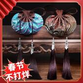 马年国风宫廷流苏香包海水纹汉服配饰车载艾草包礼品锦缎香囊空袋