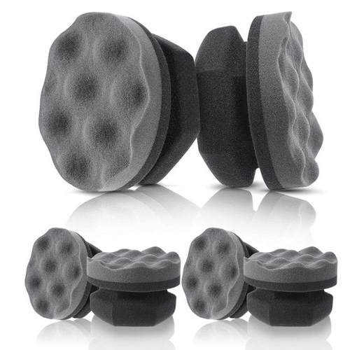 汽车打蜡海绵轮胎上蜡海绵手握式便捷高密度波浪纹皮革上蜡海绵