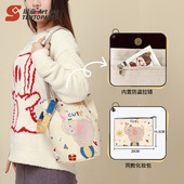 拾嘉X杂耍大象 升级拉链斜挎单肩水桶包大容量原创帆布包包女