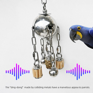 不锈钢金刚大型鹦鹉鸟类耐啃咬解闷减压铁球鸟笼挂饰训练玩具