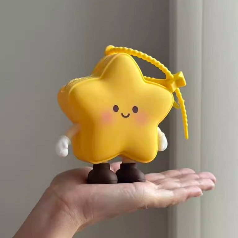 星星零钱包可爱硅胶挂饰配饰车钥匙包生日礼物挂件挂耳机收纳包包图片