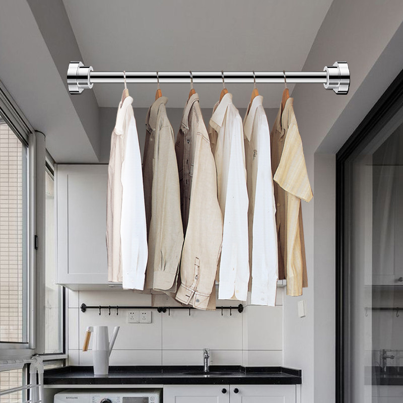 免打孔伸缩杆不锈钢挂衣晾衣杆浴室卫生间浴帘杆窗帘杆衣柜撑杆子,基础建材,衣杆,淘宝优惠券,粉丝福利购,淘宝优惠卷
