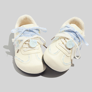 森屿女鞋2026黄色二棉鞋时尚百搭休闲加绒保暖可爱卡通校园平底