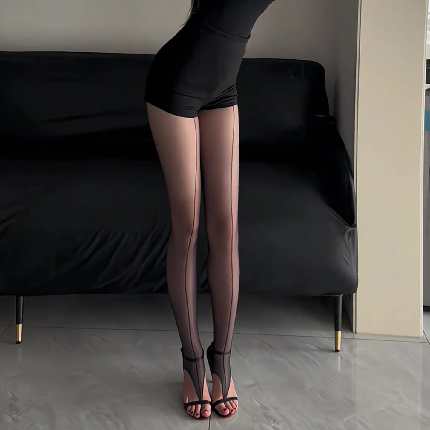 极简性感风黑色连裤袜女2026新款气质薄款透气无缝裆高弹丝袜超薄