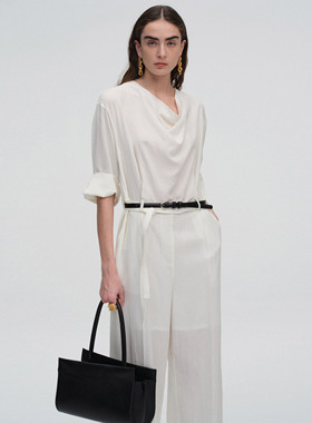 ATELIO · 肌理条纹沙漏领连体长裤