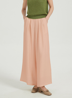 Petit Bari女士山本裤休闲阔腿裤 高腰宽松 垂坠设计 舒适好搭