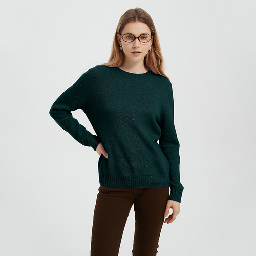 PetitBari彩点圆领毛衣女