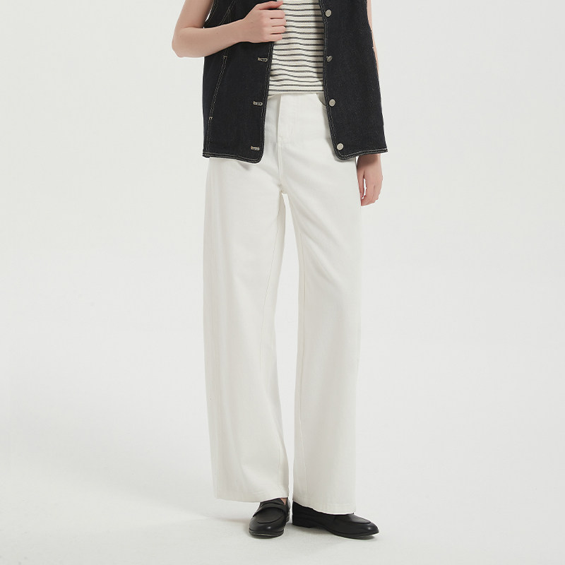 Petit Bari 立体分割弯刀型阔腿牛仔裤女 宽松显瘦垂感直筒裤,女装/女士精品,牛仔裤,淘宝优惠券,粉丝福利购,淘宝优惠卷