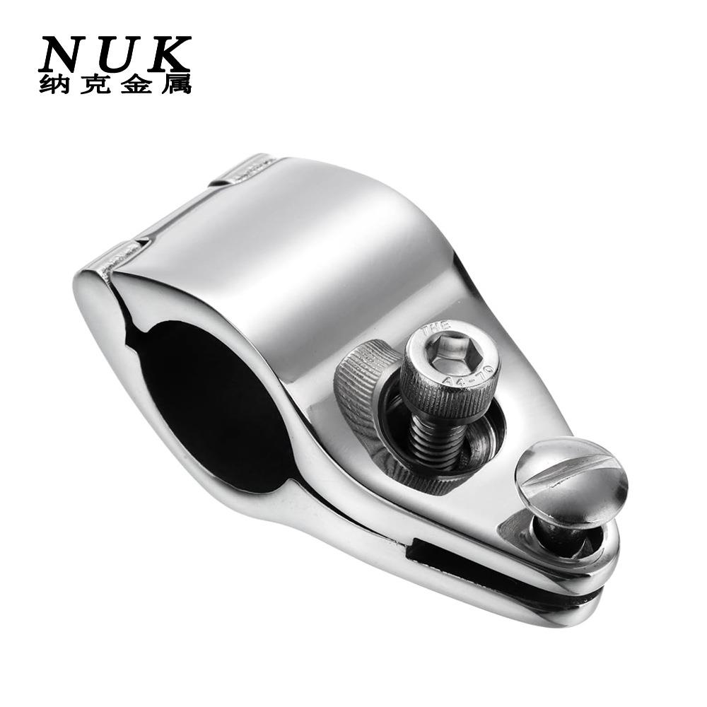 船用不锈钢316开口管夹 游艇遮阳棚顶部管夹镜面抛光滑套船用五金