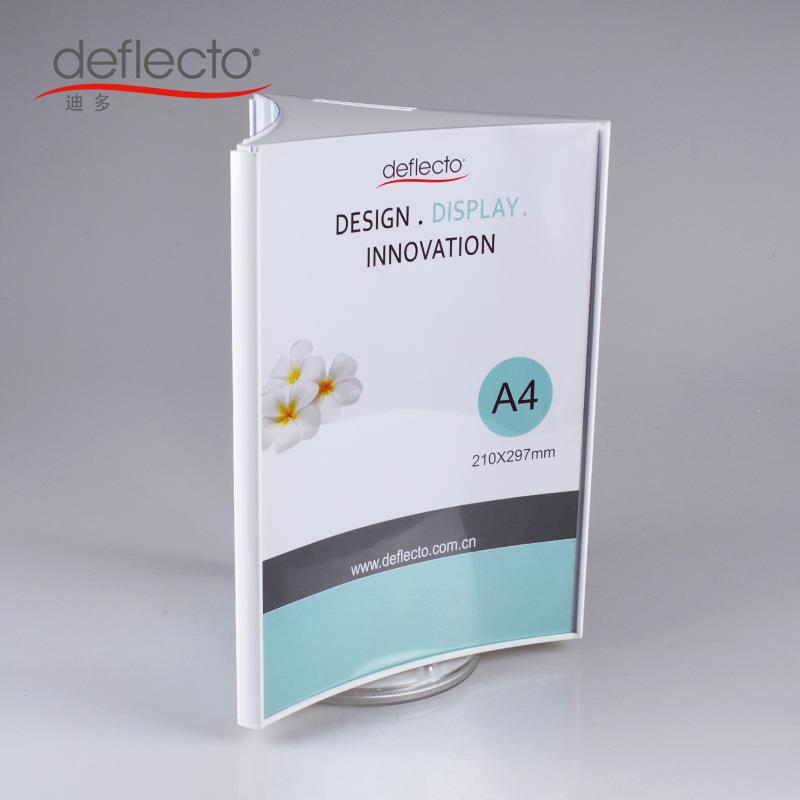 迪多厂家 亚克力旋转资料架 三面立体酒水牌 桌面宣传牌 A4A5A6