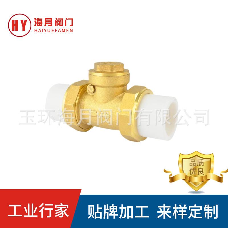 优质黄铜PPR双活接止回阀PPR20 25 32单向阀卧式逆止阀热熔63