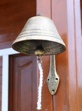 超大号复古怀旧铸铁门铃铃铛法式铁艺壁饰咖啡馆打铃家居装饰挂件