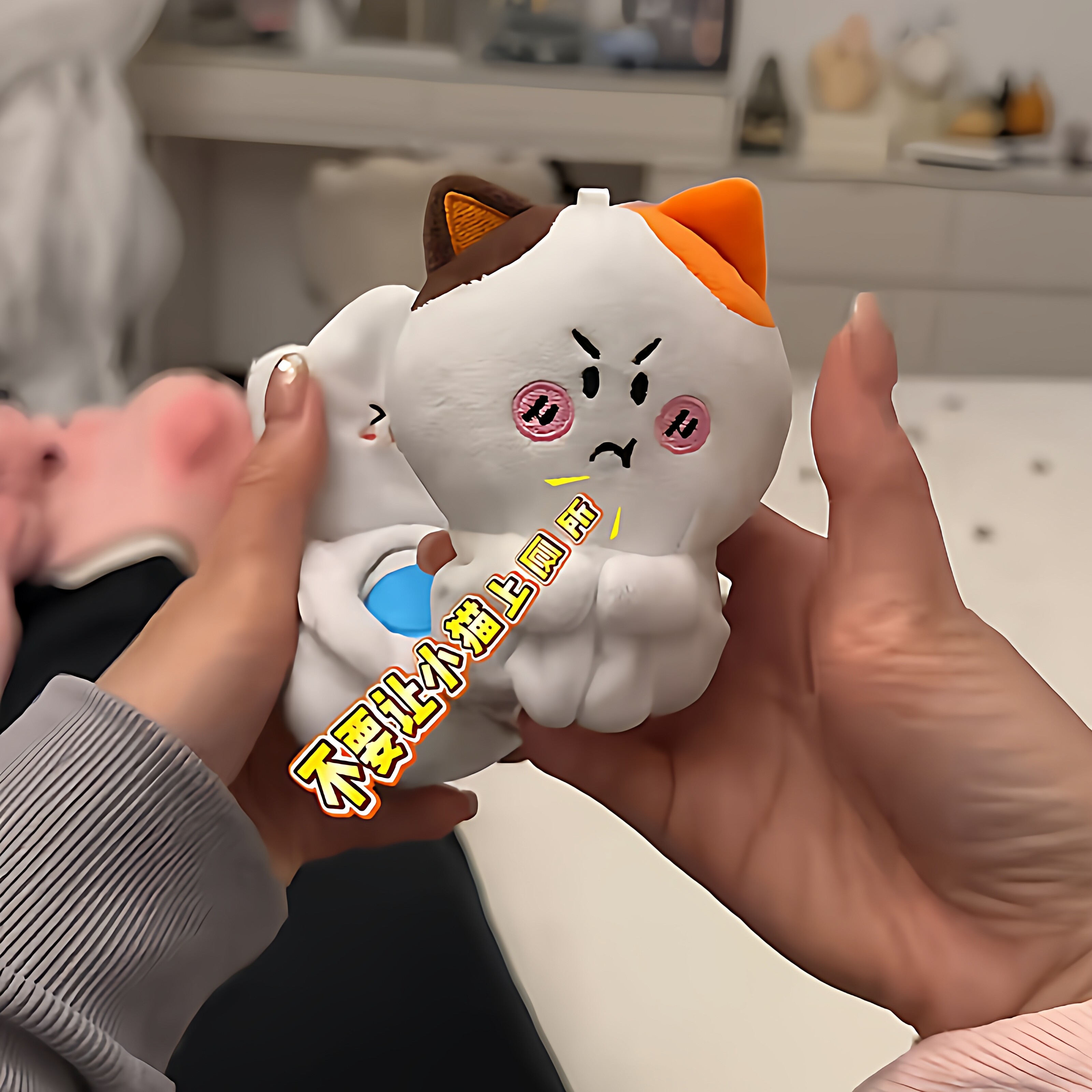 马桶小猫可录音毛绒玩具摆件可抽拉便便藏戒指表白小礼物送女朋友