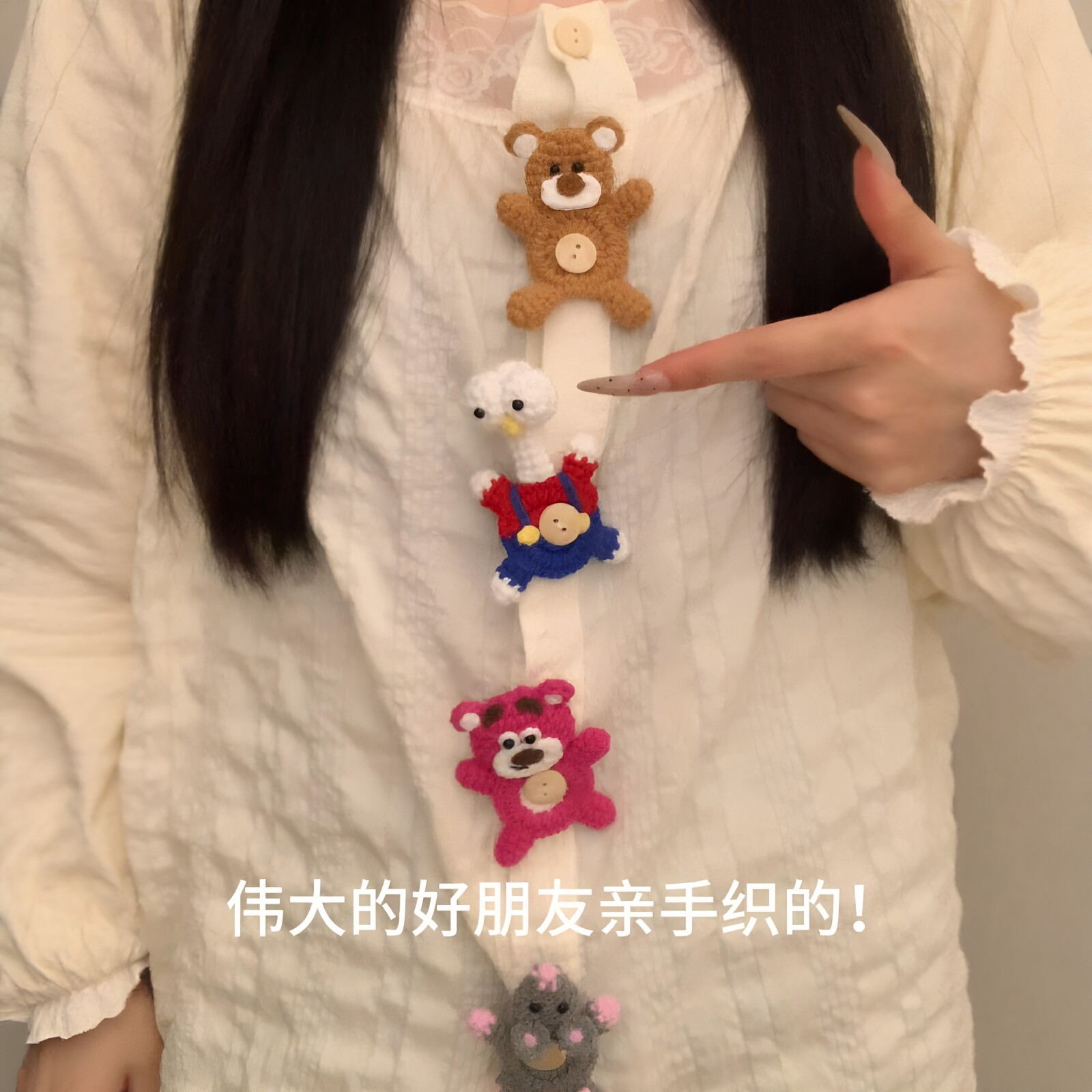 咕咕鸡毛线纽扣DIY材料包图片