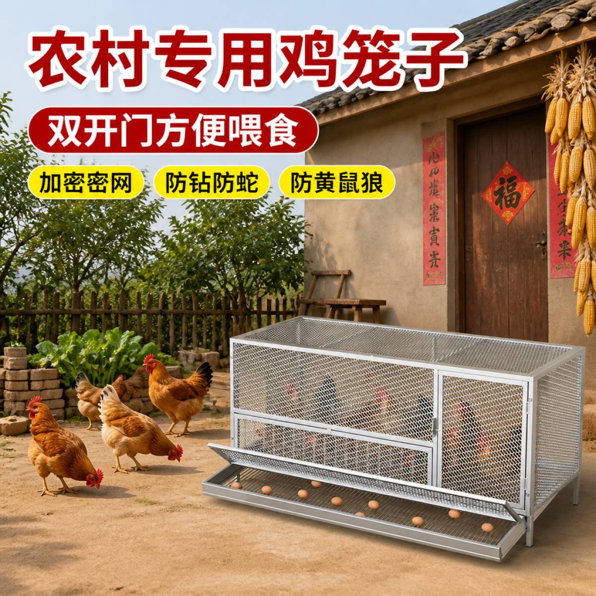 农村专用鸡笼家用室内自动出蛋图片