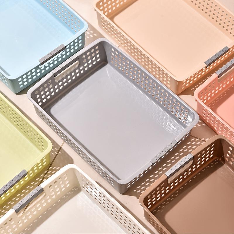 塑料长方形桌面收纳篮零食玩具收纳筐手提篮子厂家直销置物框
