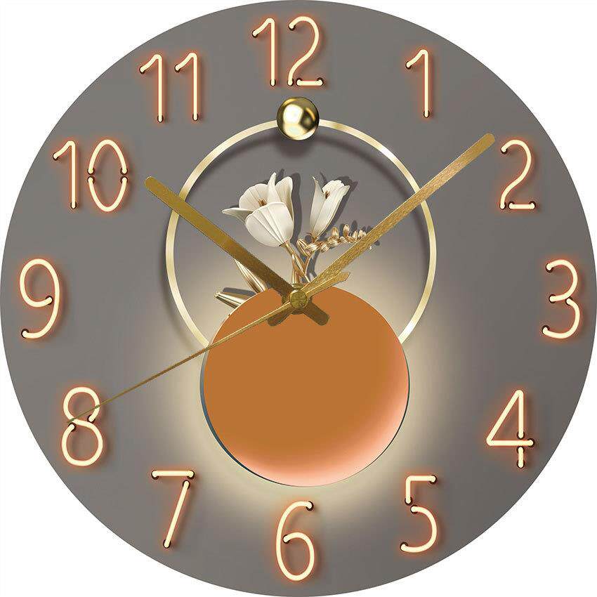 帝斓网红新款钟表免打孔挂钟客厅卧室时钟挂墙家用石英钟静音挂表