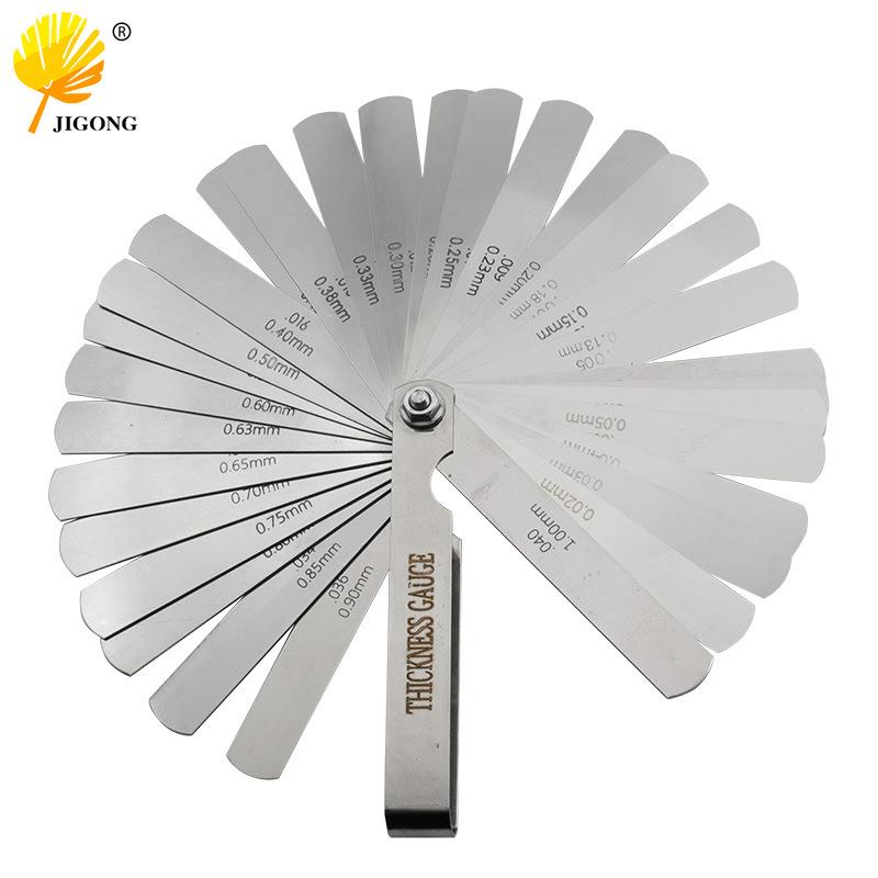 32pcs一套 高精度塞尺0.02-1.0mm不锈钢塞尺片间隙尺厚薄规塞尺