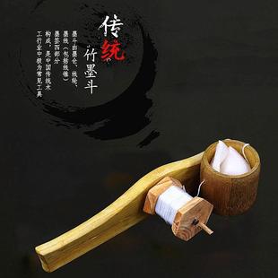 塑料墨斗手动墨斗毛竹墨斗划线器老式木塑墨斗手摇卷线墨斗木工