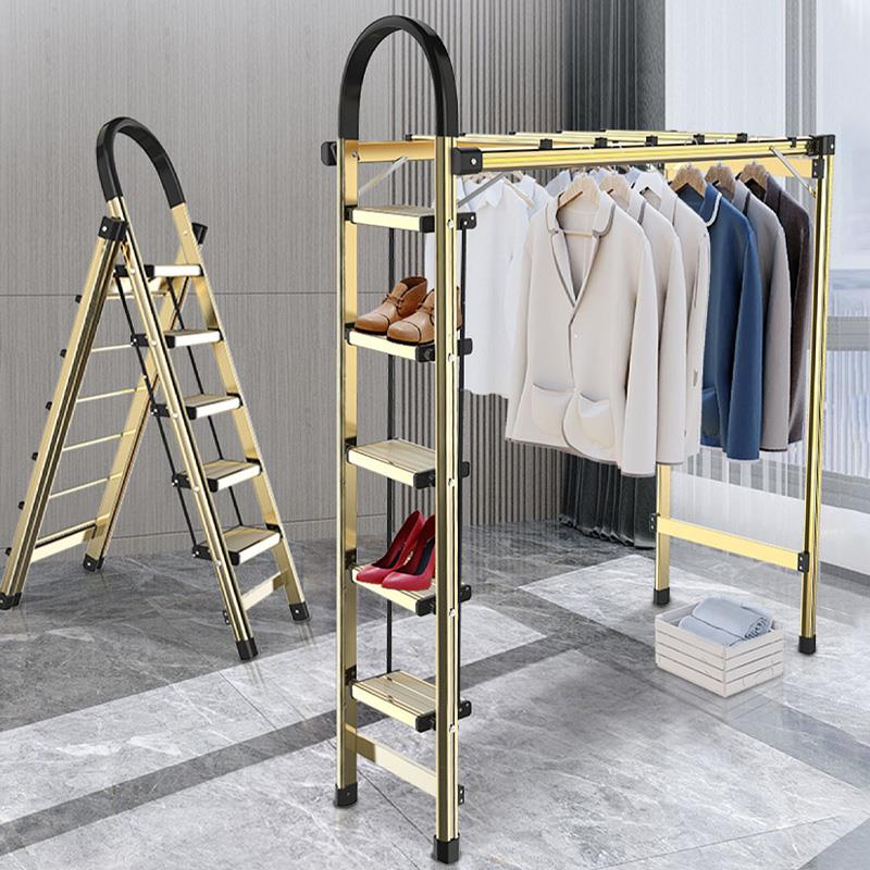 德国高端家用梯子折叠加厚多功能人字梯晾衣架室内伸缩铝合金楼梯