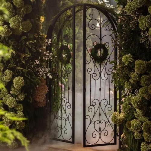 欧式铁艺大门家用乡村入户对开门别墅大门双门农村大铁门庭院门