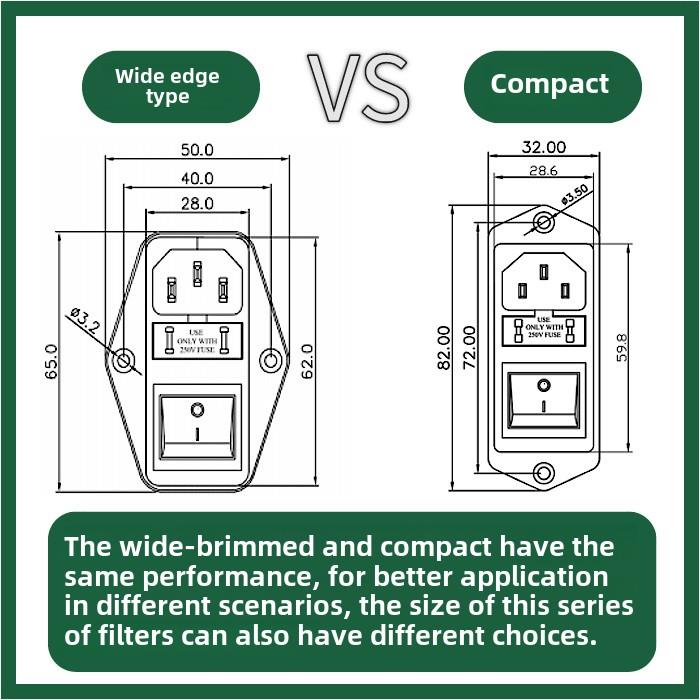 IEC机箱emi交流电源滤波器220V双保险开关插座三合一净化MT210ID