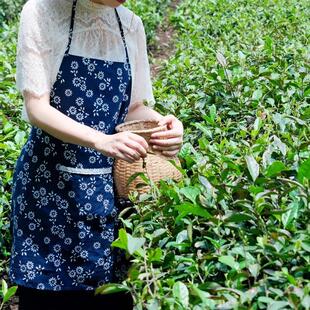 采茶围裙专用服装围兜覆古民族风服装蓝印花布袖套舞蹈演出农家乐