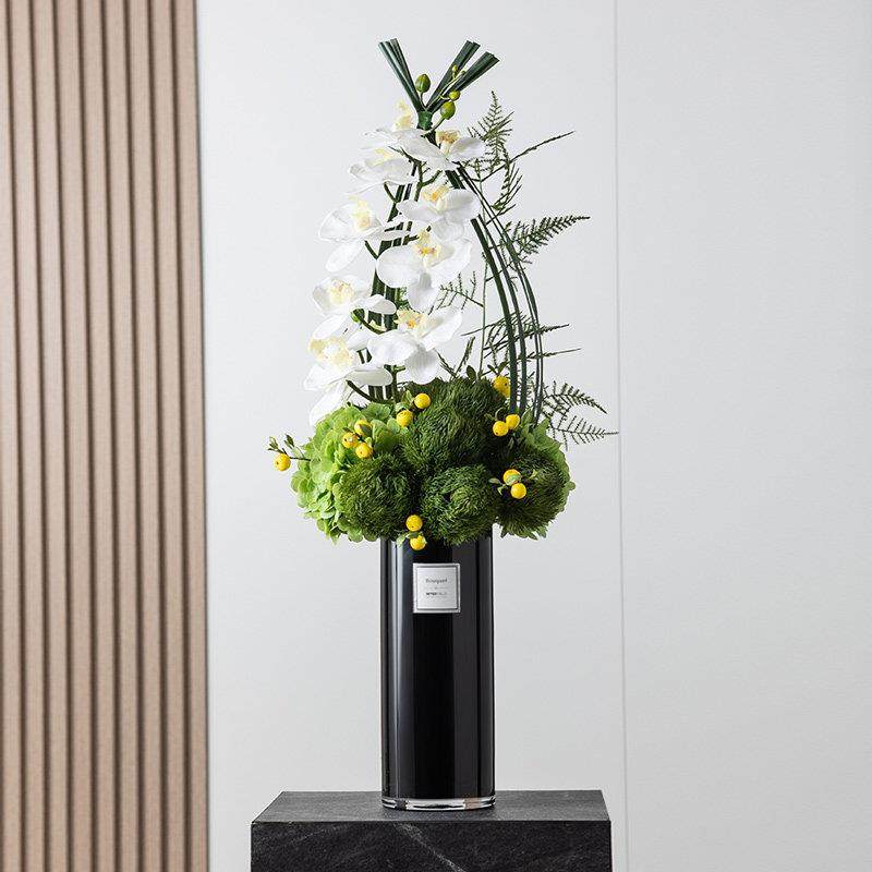 仿真花摆件客厅大堂花艺餐厅前台设计蝴蝶兰绿石竹构造花轻奢寓意,家居饰品,仿真花/假花,淘宝优惠券,粉丝福利购,淘宝优惠卷
