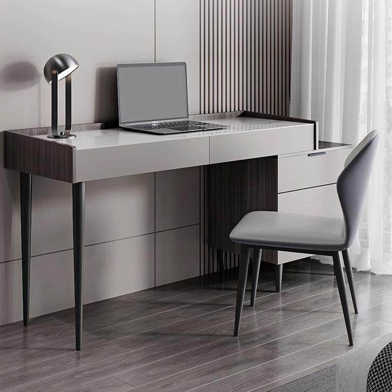 意式书桌轻奢现代简约小户型高级感卧室家用学习桌实木岩板电脑桌,住宅家具,书桌,淘宝优惠券,粉丝福利购,淘宝优惠卷