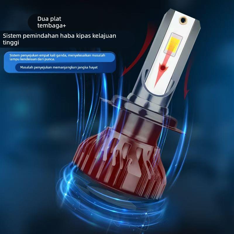 雪佛兰乐驰专用汽车LED前大灯超高亮远近光一体H4灯泡改装配件