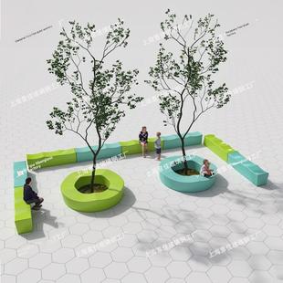 玻璃纤维树池椅户外景观凳玻璃纤维休闲椅商场座椅公共休息椅定制